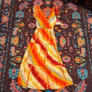 Vibrant Sunset Multicolor Maxi Dress